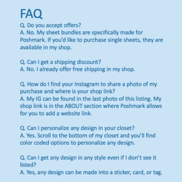 6 Sticker Sheet Bundle - Custom [Price Firm] - Picture 3 of 4